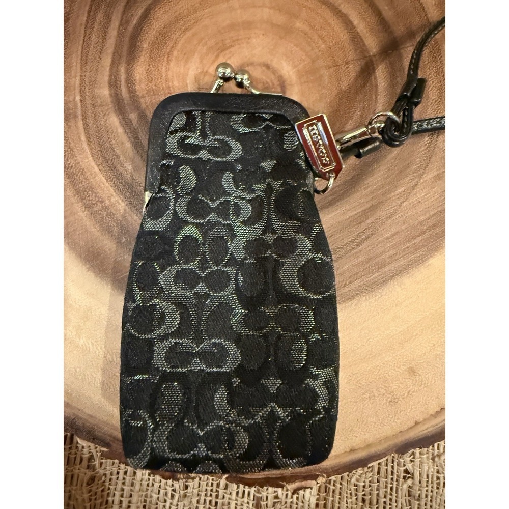 Coach Y2k Lurex Signature Kisslock Wristlet Lipstick Purse Charm Case Very Rare